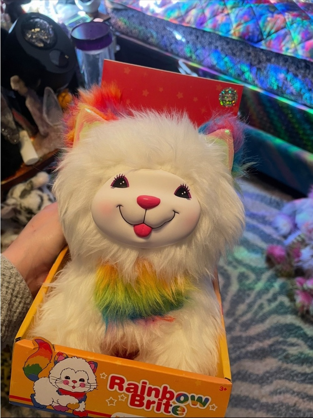 Rainbow Kitty Plush in White with Rainbow Accents - Rainbow Brite